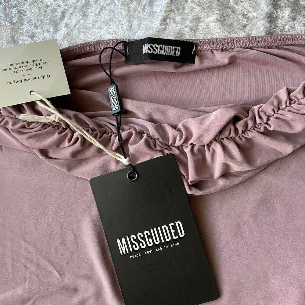 Missguided Strapless Bodycon Dress Blush Pink NWT Size 12 - Picture 4 of 6